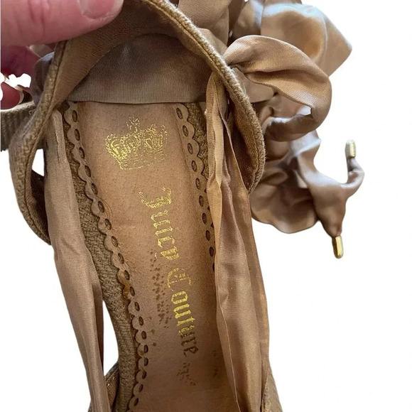 Juicy Couture Smell like couture heels with ribbons ankle straps size 7 - Picture 6 of 13